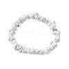 Synthetic White Howlite Chip Beaded Stretch Bracelets for Women Men BJEW-JB10652-05-1