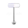 Capsule 304 Stainless Steel & Acrylic Straight Barbell 15 Gauge Piercing Tongue Rings for Women Men WG1AE5D-08-1