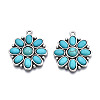 Synthetic Turquoise Pendants PALLOY-N157-040-2