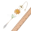 Alloy Enamel Bee & Glass Flower Crystal Suncatcher HJEW-TA00475-03-2