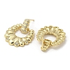 Double Horn Rack Plating Brass Micro Pave Cubic Zirconia Dangle Stud Earrings EJEW-F331-23G-2