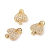 Brass Micro Pave Clear Cubic Zirconia Pendants X-ZIRC-P094-20G-RS-1