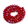 Electroplate Opaque Solid Color Glass Beads Strands EGLA-A044-P8mm-L15-2