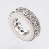 Brass Micro Pave Cubic Zirconia Rondelle European Beads LS-ZIRC-F083-094P-RS-2