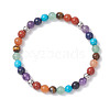 Chakra Natural Mixed Gemstone Beads Stretch Bracelets for Women BJEW-JB12607-01-1