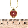 304 Stainless Steel Dark Red Enamel Ladybug Pendant Cardano Chain Necklaces for Women NJEW-U032-07G-02-5