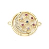 Brass Micro Pave Colorful Cubic Zirconia Connector Charms KK-Z095-01G-01-1