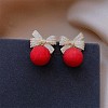 Alloy Crystal Rhinestone Bowknot Dangle Stud Earrings FS-WG0E442-01-4