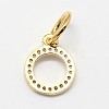 CZ Brass Micro Pave Cubic Zirconia Circle Charms ZIRC-L018-11-3