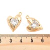 Brass Micro Pave Clear Cubic Zirconia Pendants KK-B095-03G-3