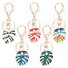 CHGCRAFT 1 Set Monstera Leaf Alloy Enamel Keychain KEYC-CA0001-33-1