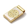 Rack Plating Religion Brass Pave Shell Rectangle Pendants KK-K345-14G-02-2