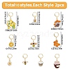 20Pcs 10 Styles Bees Alloy Enamel Pendant Locking Stitch Markers HJEW-HS00071-2