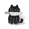 Cat with Knife Enamel Pin JEWB-E016-18P-01-1