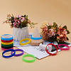 Gorgecraft 40Pcs 10 Colors Flat Plain Silicone Cord Bracelets Set for Men Women BJEW-GF0001-16-4