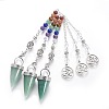 Chakra Jewelry Natural Green Aventurine Cone Dowsing Pendulums G-G771-E05-1