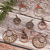 ANATTASOUL 4 Pairs 4 Styles Alloy & Iron & Wood Dangle Earrings with Iron Pins EJEW-AN0004-58-7