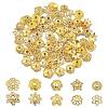 100Pcs 10 Styles Brass Bead Caps KK-CJ0002-08-3