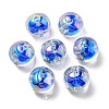 UV Plating Rainbow Iridescent Acrylic Beads OACR-A014-02E-1