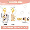 Alloy Enamel Cat Pendant Locking Stitch Markers HJEW-AB00060-2
