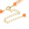 Natural Golden Silk Jade & Natural Quartz & Pearl Beaded Necklaces NJEW-L119-06G-4
