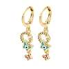 Real 18K Gold Plated Brass Dangle Leverback Earrings EJEW-A033-22G-01-1