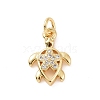 Brass Micro Pave Cubic Zirconia Charms KK-C012-46G-1