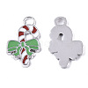 Alloy Candy Cane Enamel Pendants X-ENAM-R041-53-1