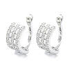 Rack Plating Brass Micro Pave Cubic Zirconia Cuff Earring EJEW-C086-12P-1