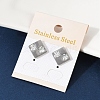 304 Stainless Steel Micro Pave Clear Cubic Zirconia Stud Earrings EJEW-Z089-25P-1