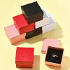 8Pcs 4 Colors Square Cardboard Ring Boxes CBOX-FS0001-08-7