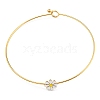 304 Stainless Steel White Enamel Small Daisy Flower Choker Necklaces for Women NJEW-Z040-01G-01-1