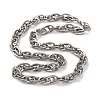 201 Stainless Steel Oval Rope Chain Necklace NJEW-F222-32P-1