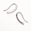 Brass Micro Pave Cubic Zirconia Earring Hooks X-ZIRC-K018-02P-1