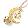 Alloy Moon with Star Pendant Decoration HJEW-JM02415-01-4