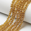 Electroplate Transparent Glass Beads Strands EGLA-A034-T3mm-H20-1