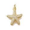 Brass Micro Pave Clear Cubic Zirconia Charms KK-D431-053A-G-1