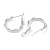 Rhodium Plated 925 Sterling Silver Hoop Earrings EJEW-K258-09P-2