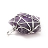 Natural Amethyst Pendants G-D458-07P-05-RS-3