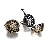 Brass Hollow Round Cage Pendants X-KK-L079-02-NR-2