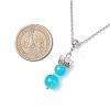 Handmade Glass Beaded Prince with Crown Pendant 304 Stainless Steel Cable Necklaces for Women NJEW-JN05447-03-3