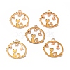 Alloy Enamel Pendants ENAM-M052-04G-E-4