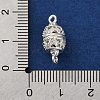 Brass Micro Pave Clear Cubic Zirconia Hollow Oval Connector Charms KK-A230-05B-S-3