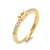 Rack Plating Brass Clear Cubic Zirconia Constellation Adjustable Rings for Women RJEW-S407-08G-09-1