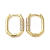 Oval Brass Hoop Earrings with Clear Cubic Zirconia EJEW-Q791-05G-1