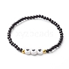 Pray & Love Acrylic Beads Stretch Bracelet Set for Gift BJEW-JB06679-4