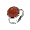 Half Round Natural Red Jasper Finger Rings RJEW-M062-01P-19-2