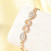 Brass Micro Pave Cubic Zirconia Link Chain Bracelets KK-R217-45G-2