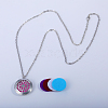 Iron Flower Aromatherapy Diffuser Locket Pendant Necklaces with Colorful Aromatherapy Slices Inside YQ1942-2