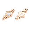 Brass Pave Faceted Glass Connector Charms FIND-T070-03G-2